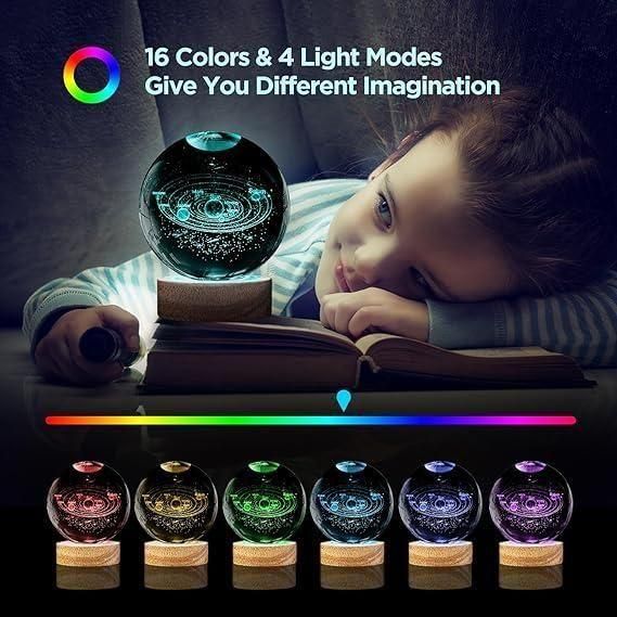 3D Crystal Lamp Ball {Assorted Design} (Pack of 2)