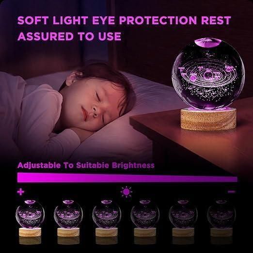 3D Crystal Lamp Ball {Assorted Design} (Pack of 2)