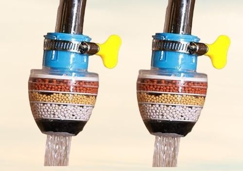 Activated Carbon Water Faucet Mount Filter (Assorted Color) ( Pack of 4)