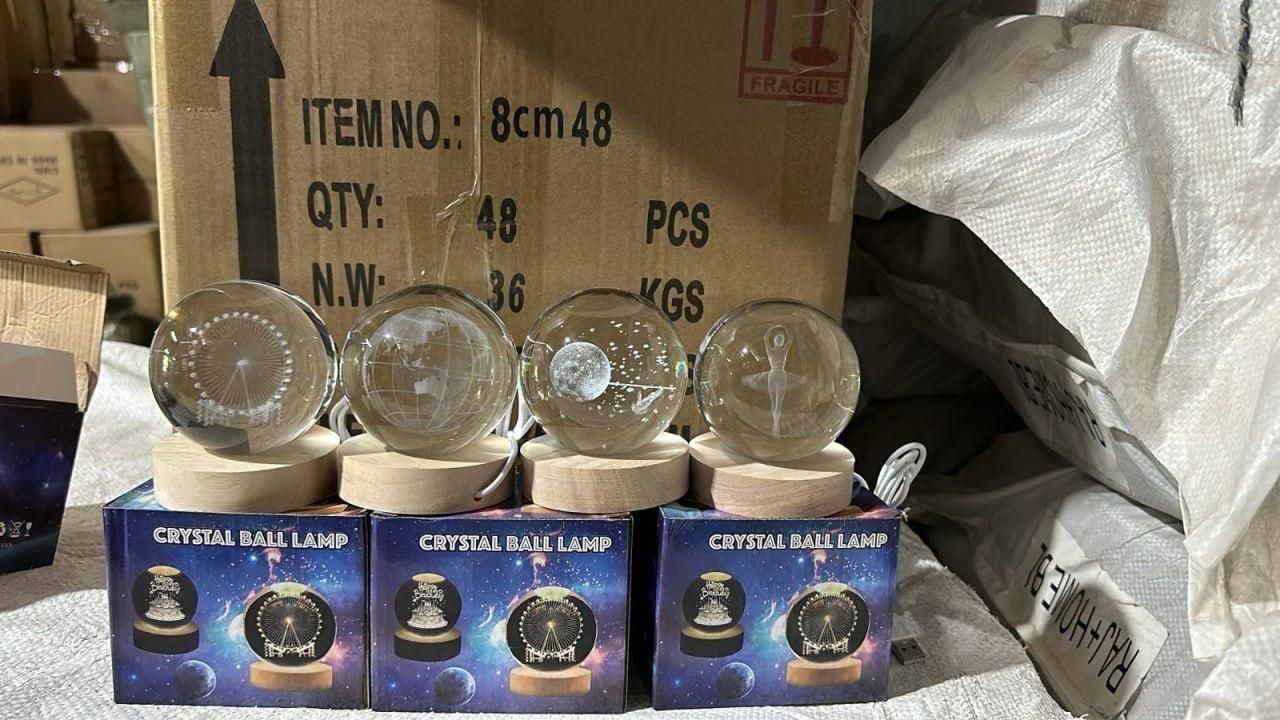 3D Crystal Lamp Ball {Assorted Design} (Pack of 2)